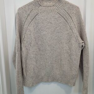 J. Crew Knit Speckled Roll Mock Neck Pullover Sweater Merino Wool Women’s S